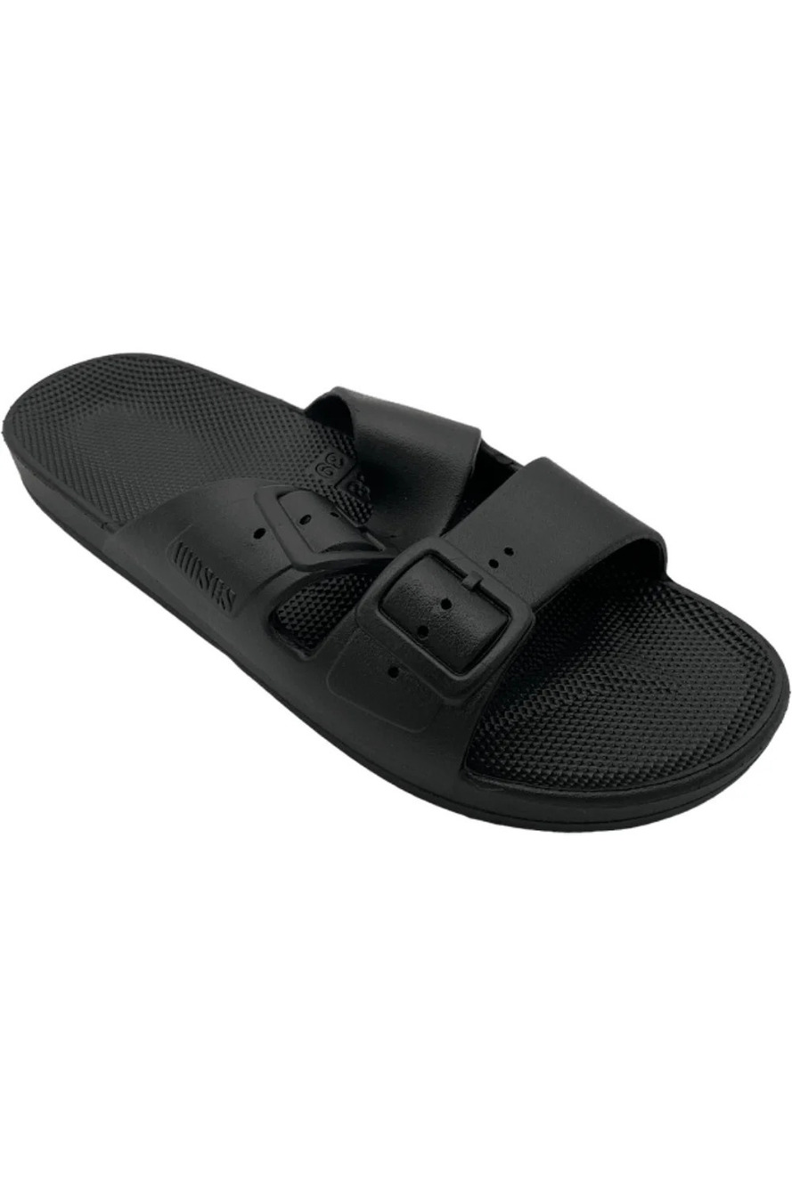 Freedom Moses Slide Sandals The Solids Black - Medium